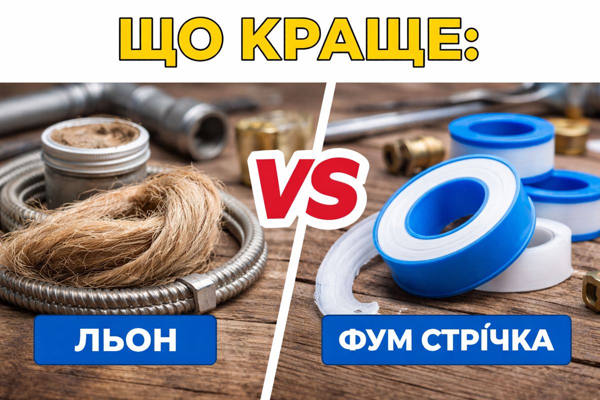 льон чи фум стрічка що краще для різьбового зєднання