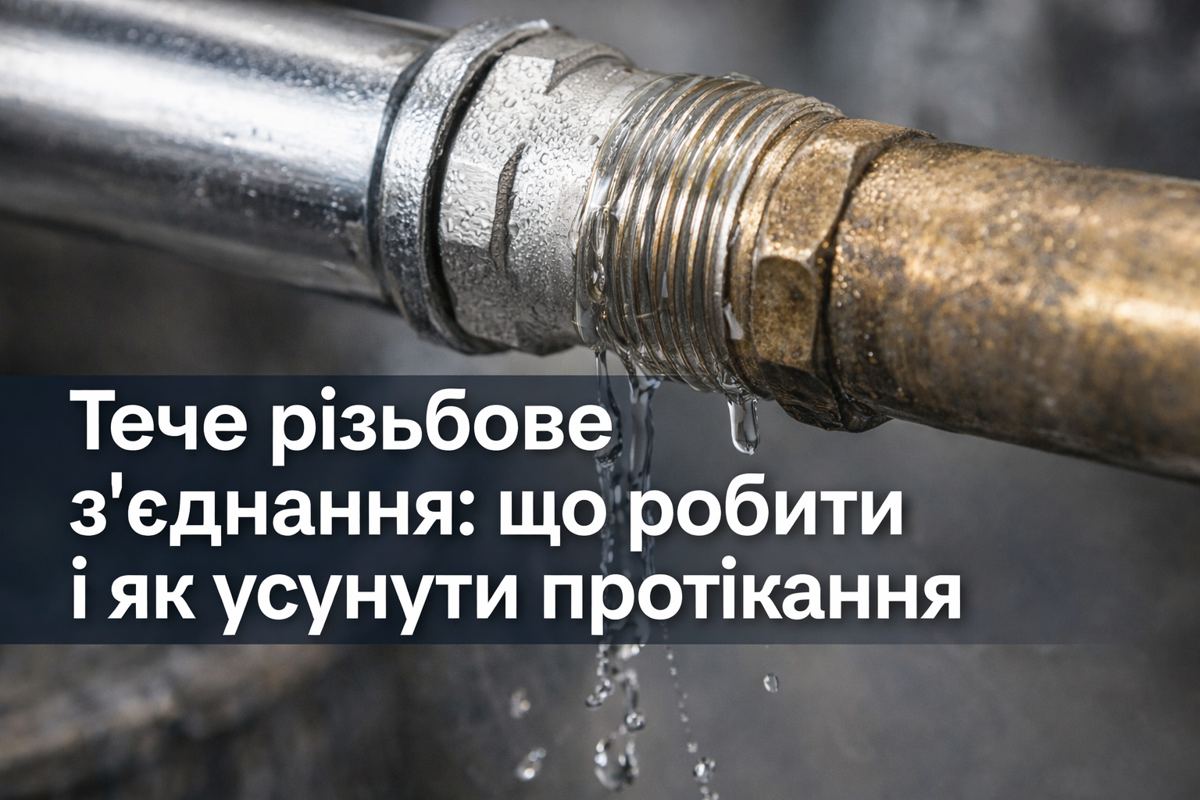 тече різьбове зєднання труби як усунути протікання