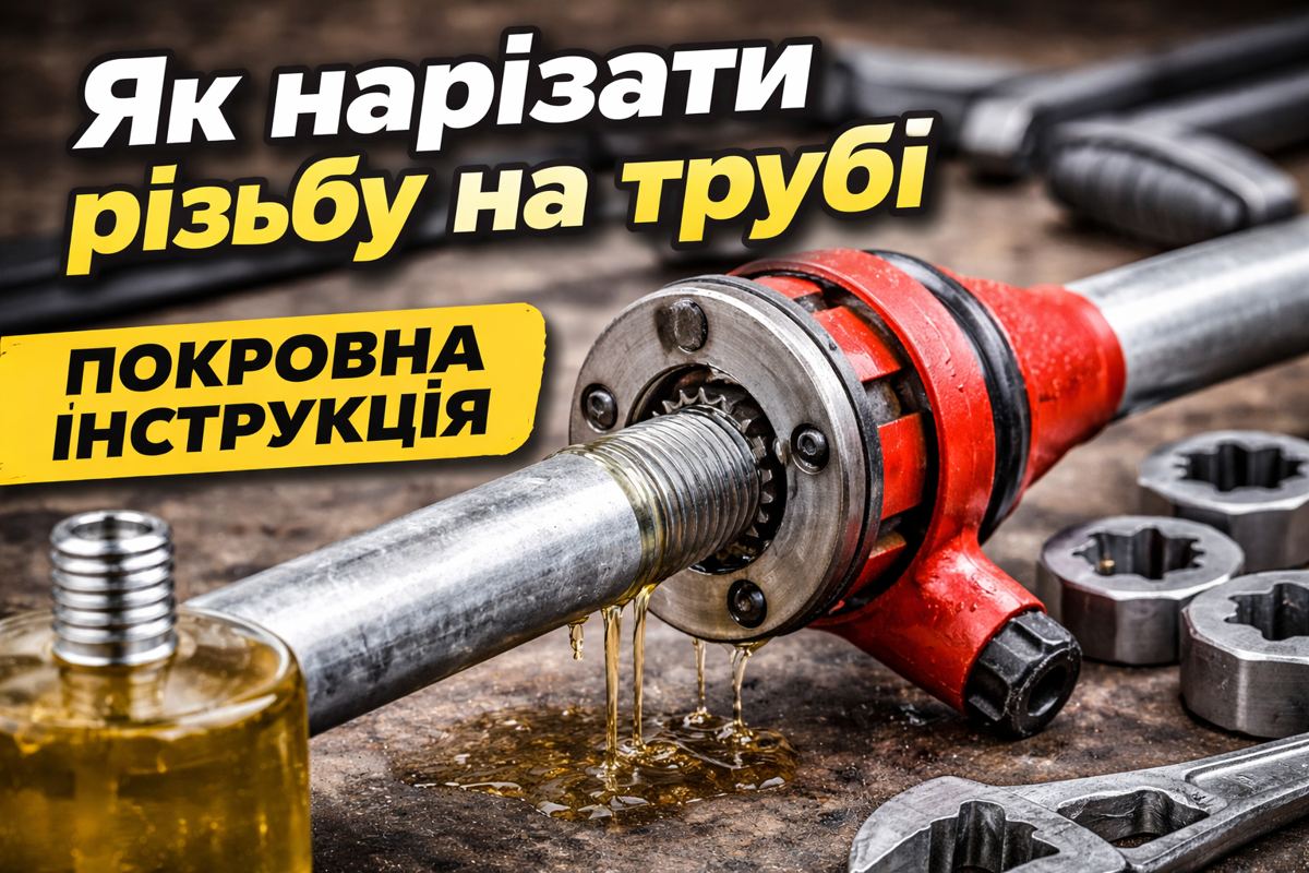 як нарізати різьбу на трубі клупом покроково