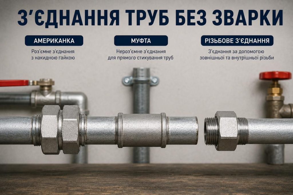 як зєднати труби без зварки